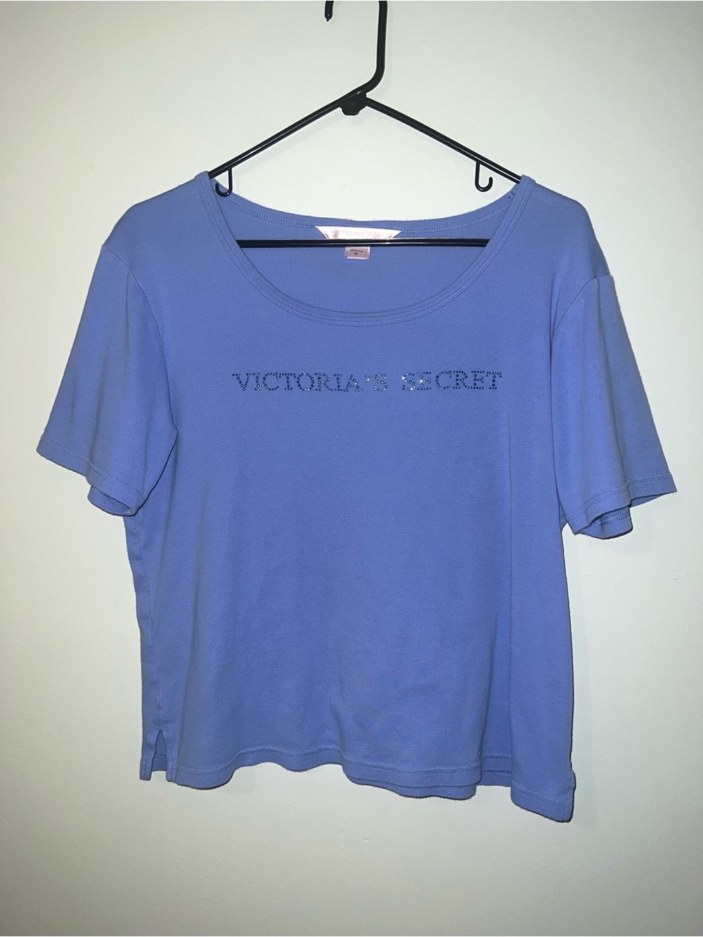 Victoria’s Secret Vintage Blue Rhinestone Logo  Tee Women’s Medium Tshirt